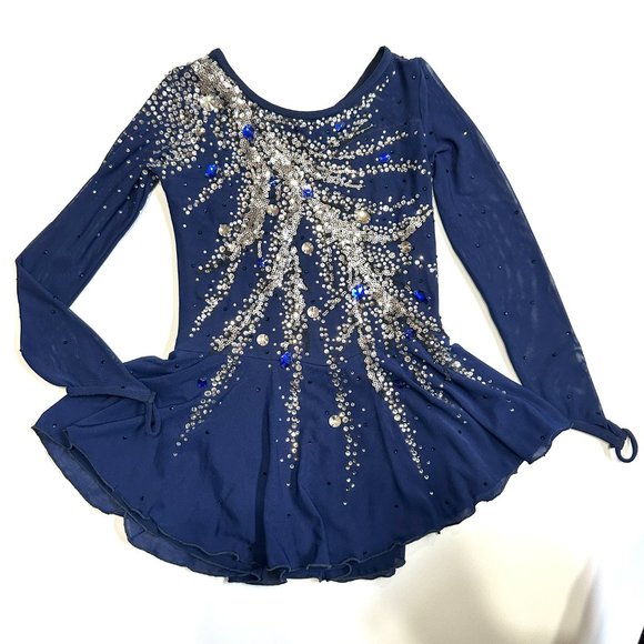 New Figure Skating Dress Size 10 (5~8T) with Hair Scrunchies (120~130cm) - Picture 5 of 12